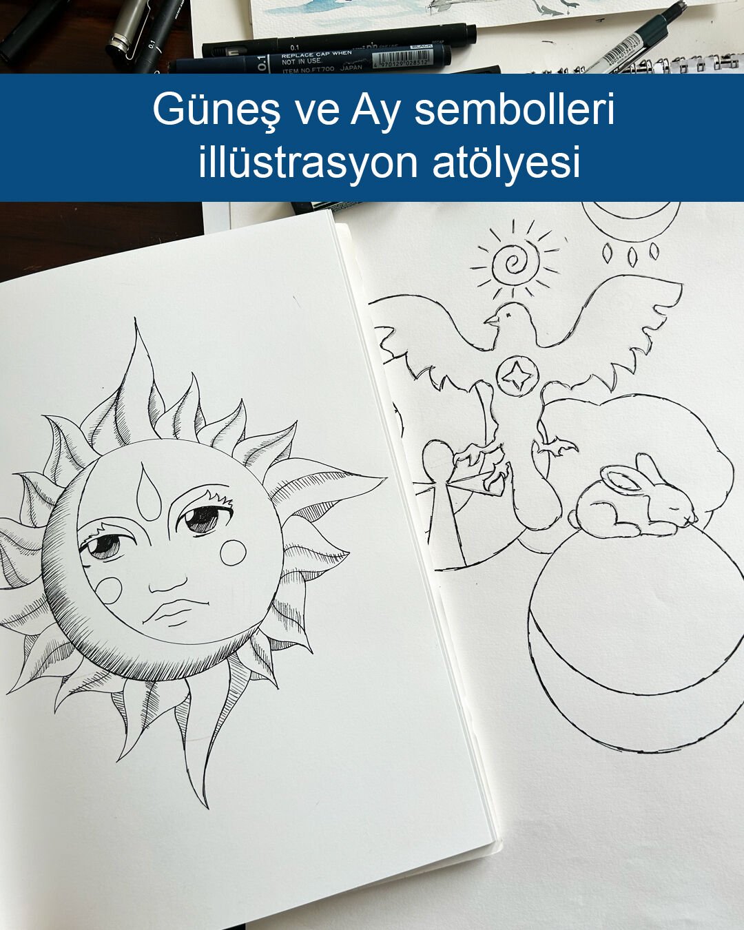 Bodrum'da illüstrasyon Atölyesi - Güneş ve Ay